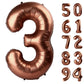 Dark Brown 3 Balloon, Coffee Brown Number Balloons 40 Inch, Chocolate Brown 3Rd Birthday Decorations For Kids Girls Boys, Men Wo