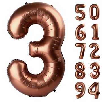 Dark Brown 3 Balloon, Coffee Brown Number Balloons 40 Inch, Chocolate Brown 3Rd Birthday Decorations For Kids Girls Boys, Men Wo