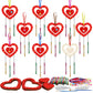 Fennoral 9 Pack Heart Wind Chime Kit For Kids Make You Own Red Heart Wind Chimes Mother'S Day Wooden Ornaments For Kids Art And