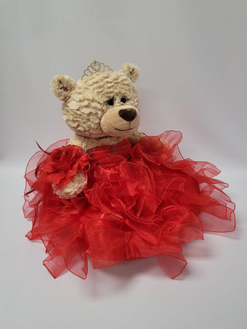 Kinnex Collections Since 1997 20'' Quince Anos Quinceanera Last Doll Teddy Bear With Dress (Centerpiece) ~ Arc16832-14R (Red)