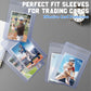 DEDC 100 Bulk Pack Card Sleeves-50 Semi Rigid Card Holder & 50 Penny Sleeves for Trading Cards, Rigid Card Sleeves and Thick Car