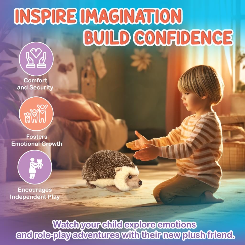 Forest & Twelfth 12 Stuffed Hedgehog Plush  Heirloom Collection Stuffed Animal  enhanced Materials  Best Gift for Kids Age 3+  Nursery and Room Decor (12'' Hedgehog)