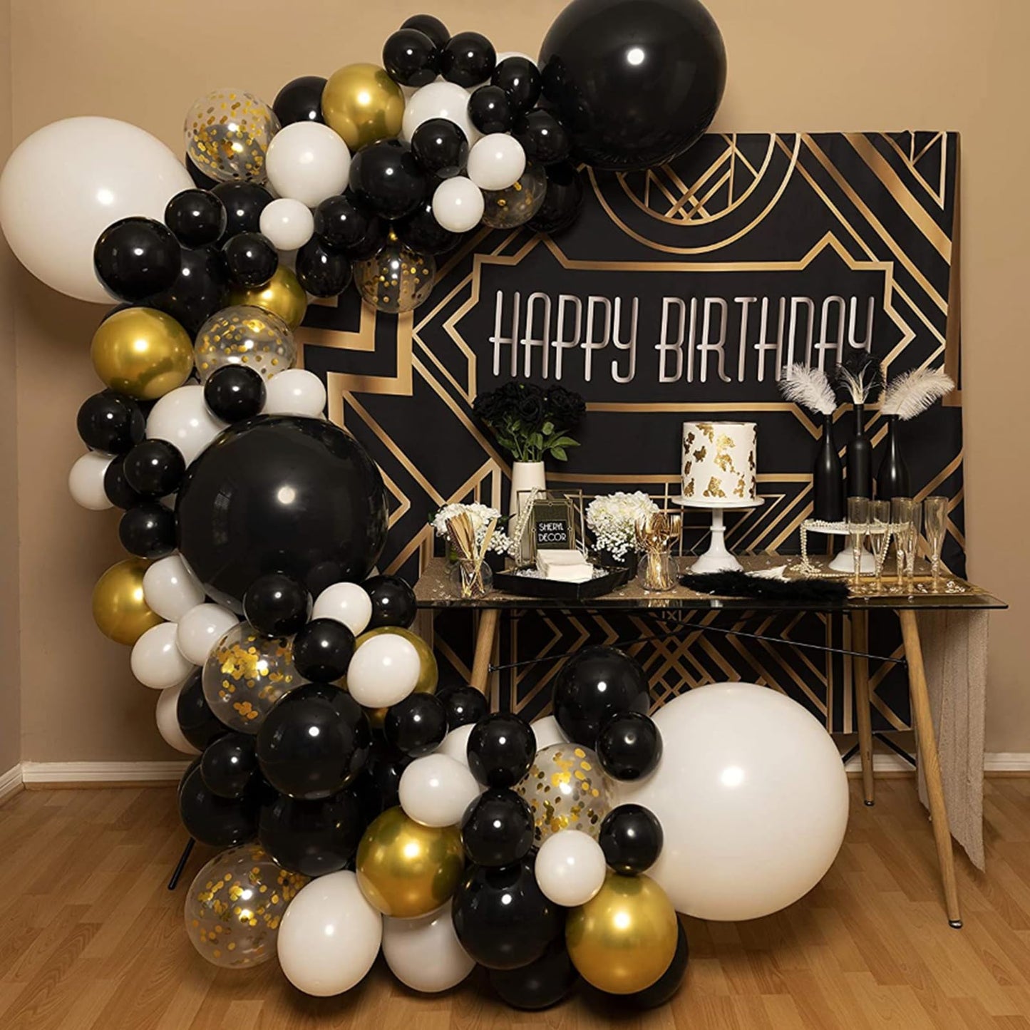 Partywoo Black And Gold Balloons, 100 Pcs 12 Inch Pack Of Black Balloons And Gold Metallic Balloons, Latex Balloons For Birthday Decorations, Retirement Party Decorations, New Year'S Eve Decorations