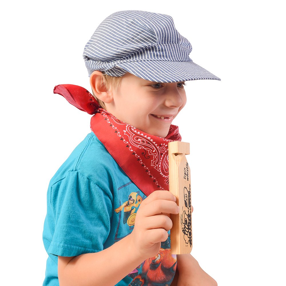 Funny Party Hats Childs Train Conductor Hat Dress Up Kit - Hat, Whistle, and Bandana (12 per package)