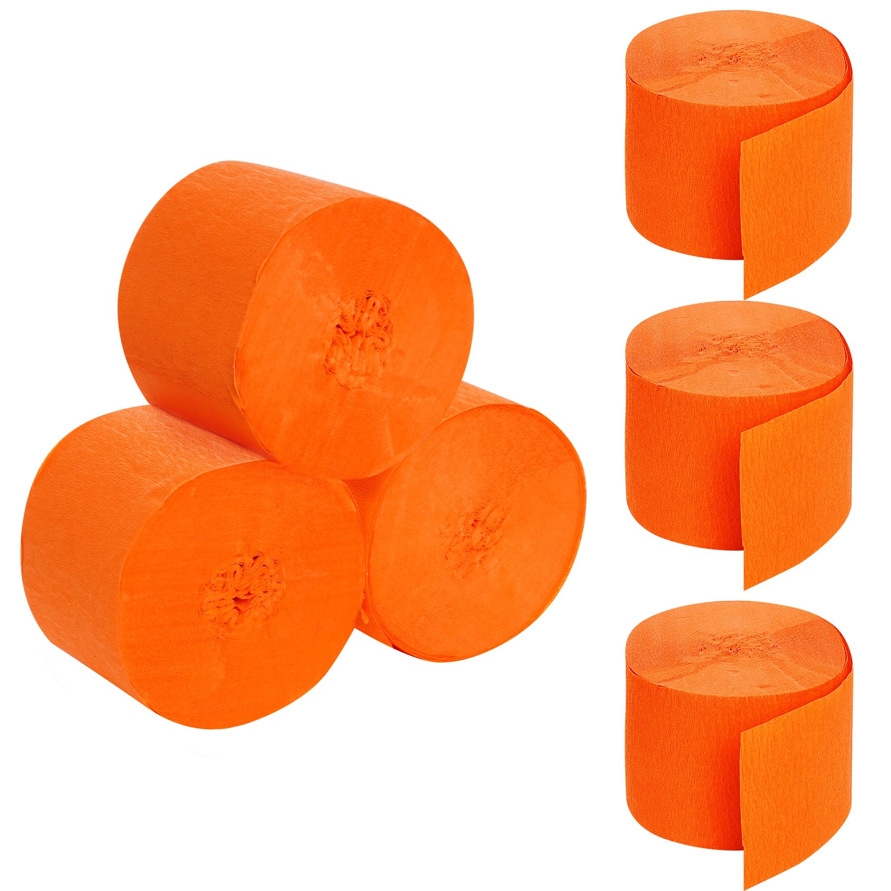 jiebor Halloween Streamers Crepe Paper Orange Streamers 492ft 6 Rolls for Halloween Party Wedding Birthday Home Classroom Office