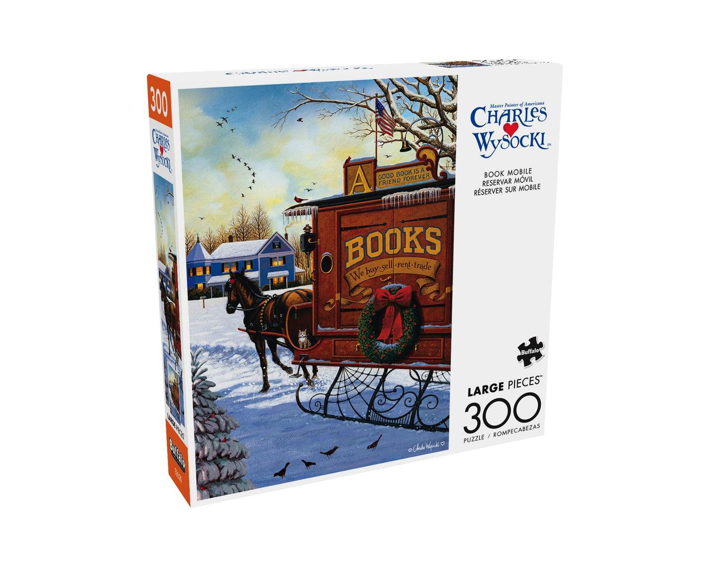 Buffalo Games 300 Piece Jigsaw Puzzle - Charles Wysocki Book Mobile - Multicolor, Paper, 21.25 x 15.00 inches