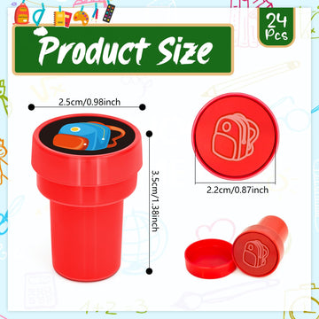 Cinrobiye 24 PCS Back to School Stampers for Kids, Self-Inking Stamp Set for Party Favors Classroom Rewards DIY Crafts Goodie Ba
