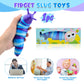 Cevioce Sensory Slug Fidget Toys,Fidget Slug Toys For Adults & Kids Party Favors,1 Pc Cute Autism Sensory Toys For Autistic Children,Toddler Toys Age 1+,Travel Toys For 1+ Year Old(Blue)