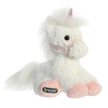 Breyer Aurora® Exquisite Unicorn Stuffed Animal - Realistic Detailing - Imaginative Play - Pink And White 11 Inches
