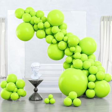 Partywoo Lime Green Balloons, 127 Pcs Lime Balloons Different Sizes Pack Of 36 Inch 18 Inch 12 Inch 10 Inch 5 Inch Yellowish Green Balloons For Balloon Garland Or Arch As Party Decorations, Green-Y6