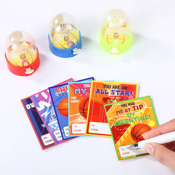 Capoda 36 Pack Valentines Day Gifts With Mini Basketball Shooting Games Sports Gift Cards Finger Basketball Toy Valentine'S Exch