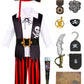 Miulruma Halloween Pirate Costume Kids Boys Pirate Role Play Dress Up With Accessories Birthday Party Gifts Ma038S