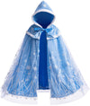 Purfeel Girls Princess Velvet Cape Kids Elsa Hooded Princess Cape Halloween Snow Cloak Costume 3-6Years