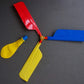 BAIVYLE Kids Toy Balloon Helicopter - 12 Pack, Small Rubber Flying Toys for Boys & Girls, Green White Red Yellow - Model A-006
