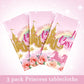 Oudain 3 Pack Princess Party Tablecloths Happy Birthday Princess Disposable Plastic Table Covers Unicorn Castle Rose Rectangular