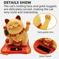 KOXXUD Lucky Cat Waving Arm Set, Vivid and Lovely Chinese Cat Statue Decorations for Decorating Front Desk, Car, Business Openin