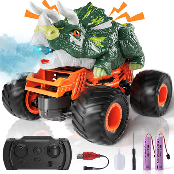 Lilybuds 2.4Ghz Remote Control Dinosaur Car Toys Gifts For 3 4 5 6 Year Old Kids, Remote Control Dino Truck Toys For Kids Boys 3