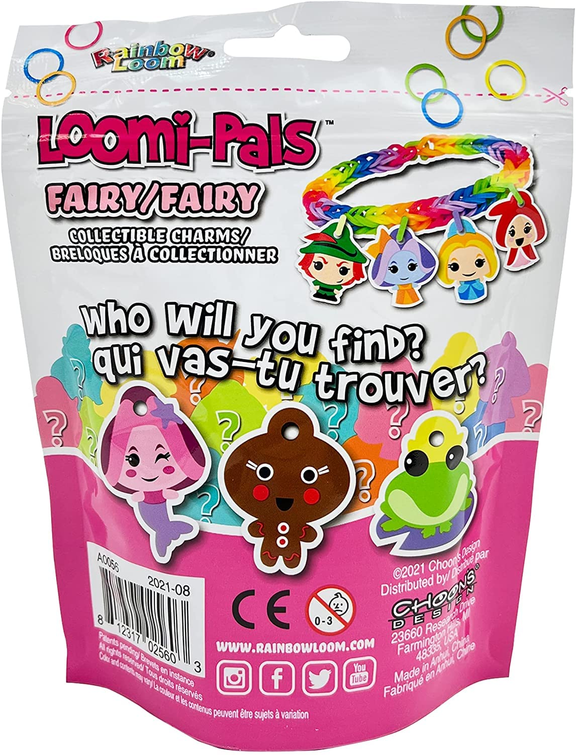 Rainbow Loom® Loomi-Pals Fairy Collectible, Features 30 Mystery Cute Fairy Themed Charms And 600 Colorful Rubber Bands All In A Resealable Bag, Great Gifts For Boys And Girls 7+
