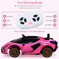 Olakids Kids 12V Licensed Lamborghini Sian Ride On Car, Electric Vehicle For Toddler With Control Remote, Battery Powered Toy With Music, Horn, 2 Speeds, Suspension, Led Lights, Bluetooth, Usb (Pink)