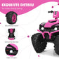 Costzon Kids Atv, 12V Battery Powered Electric Vehicle W/Led Lights, High & Low Speed, Horn, Music, Usb, Treaded Tires, Ride On Car 4 Wheeler Quad For Boys & Girls Gift, Ride On Atv (Pink)
