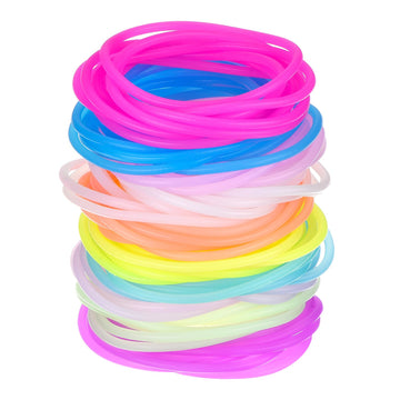 Hotop Multicolor Silicone Jelly Bracelets Hair Ties for Girls Women, 100 Pieces Random Color (Non Luminescent)