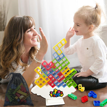 Bnneceu 48Pcs Tetra Tower Stacking Game, Balance And Fun Board Games For Family Games, Parties And Team Building Block Toys