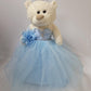 KINNEX COLLECTIONS SINCE 1997 20'' Teddy Bear with Elegant Dress (Centerpiece) ~ B16631N-4 (Baby Blue)
