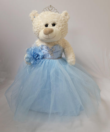 KINNEX COLLECTIONS SINCE 1997 20'' Teddy Bear with Elegant Dress (Centerpiece) ~ B16631N-4 (Baby Blue)