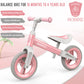 Bobike Toddler Balance Bike Toys For 1 To 3 Year Old Girls Boys Adjustable Seat And Handlebar No-Pedal Training Bike Best Gifts For Kids (Pink)
