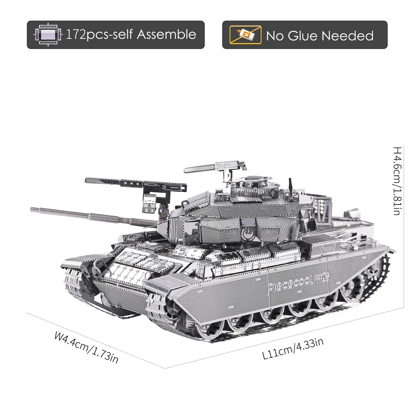 Piececool 3D Puzzles For Adults Metal Tank Model Kits-Centurion Afv Tank Diy 3D Metal Model Building Blocks Brain Teaser Puzzle