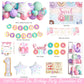 Hombae Sweet One Birthday Party Decorations - 128 PCs Donut Themed Birthday Party Supplies with Sweet One Backdrop, Donut Foil B