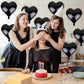 Black Heart Balloons, 18 Inch Black Helium Heart Balloons, 12Pcs Large Black Heart Shape Mylar Balloons, Black Foil Heart Balloo