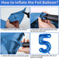 Biapian 40 Inch Blue Number 50 Balloons, 8Pcs Large Foil Number 5 & 0 Balloons With 18'' Blue Silver Heart Shape Balloon For 50T