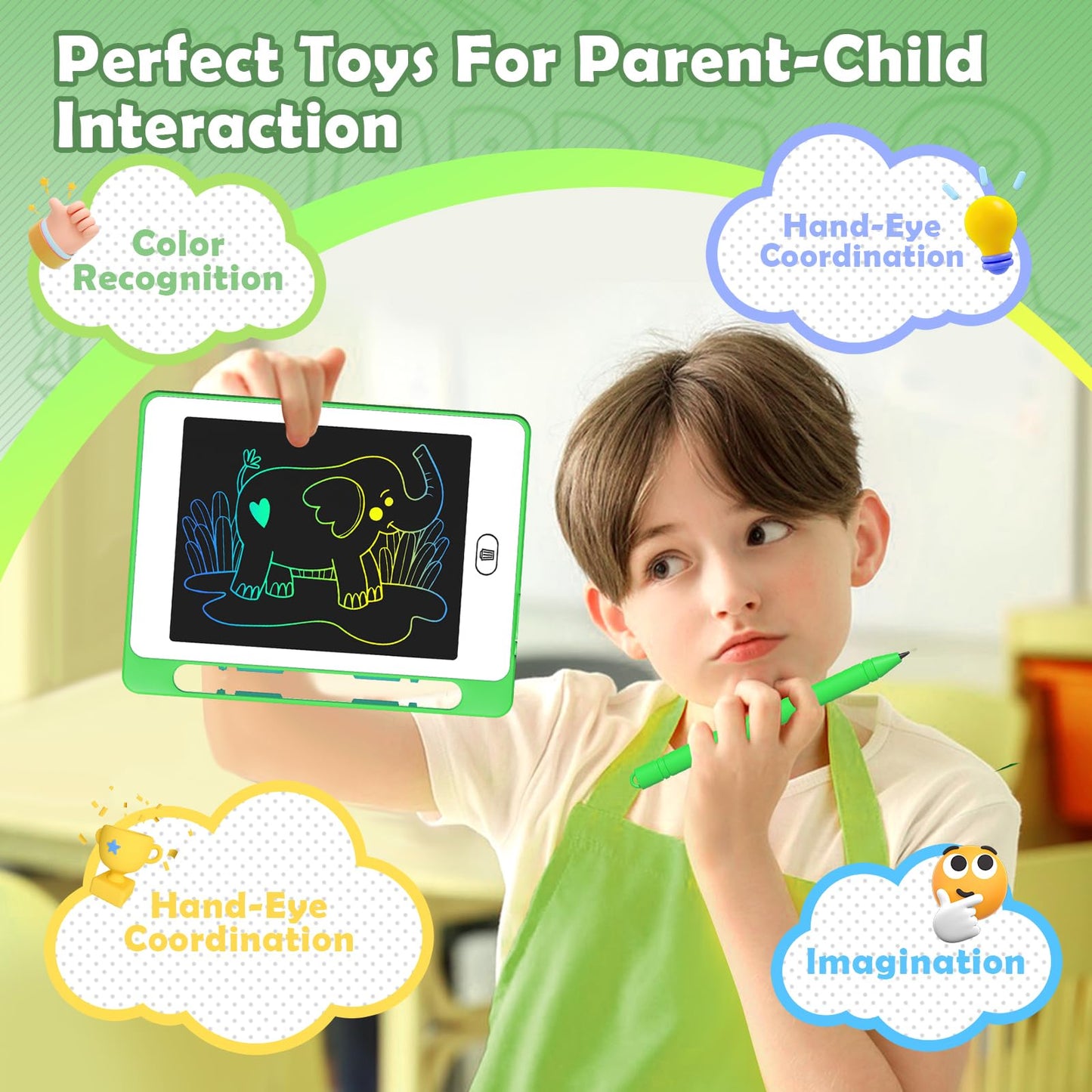 8 Pack LCD Writing Tablet for Kids, 6.5 Inch Colorful Doodle Board Drawing Tablet, Erasable Reusable Electronic Drawing Pads, Ed