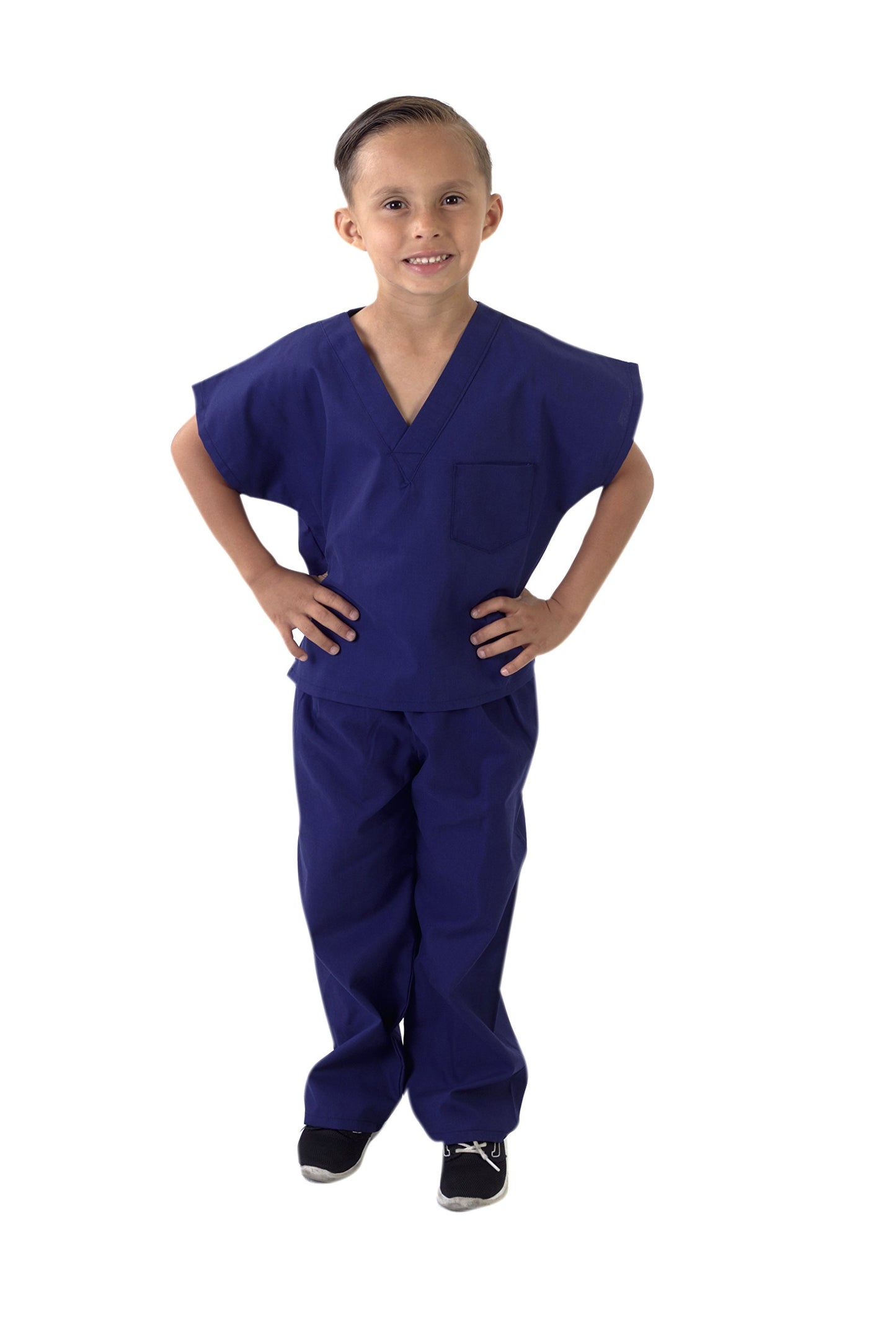 Natural Uniforms Childrens Scrub Set-Soft Touch-Role Play Costume Set (True Navy Blue, 4)