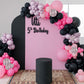 Pink And Black Balloons, 12 Inch Hot Pink Pastel Pink Black Balloon With Black Pink Confetti Balloons For Girls Women Birthday B