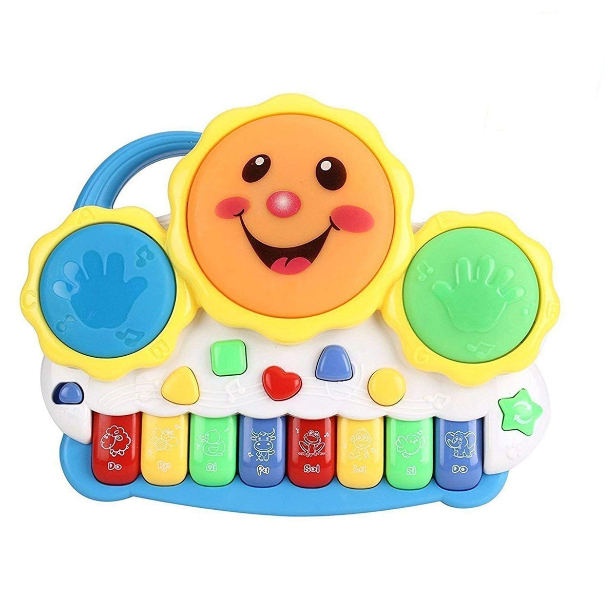 Joa Toybox Drum Keyboard Piano Musical Toys Instruments + Piano Toy For Kids Music And Lights Baby And Toddler Toy Animal Sounds