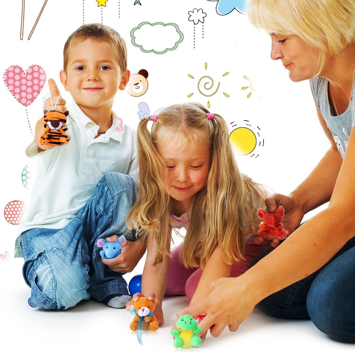 Lmazepmq Mini Plush Animal Toy Set,Cute Animals Keychain Decoration For Kids,Goodie Bag Fillers, Basket Stuffers, School Prizes,