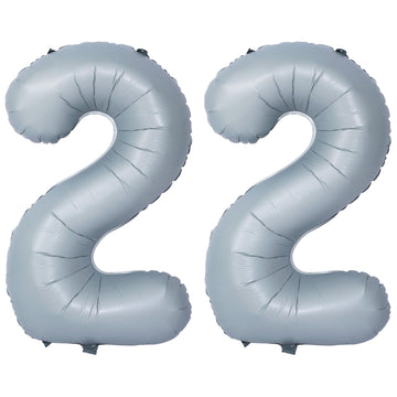 40 In Matte Gray Number Balloons Helium Foil Mylar Balloon Birthday Party Banquet Decoration 22