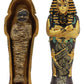Gifts & Decor Ebros Egyptian King Tutankhamun Pharaoh Sarcophagus Coffin With Mummy Figurine Set 4' Long Egyptian Pharaoh Tombstone Historical Sculpture
