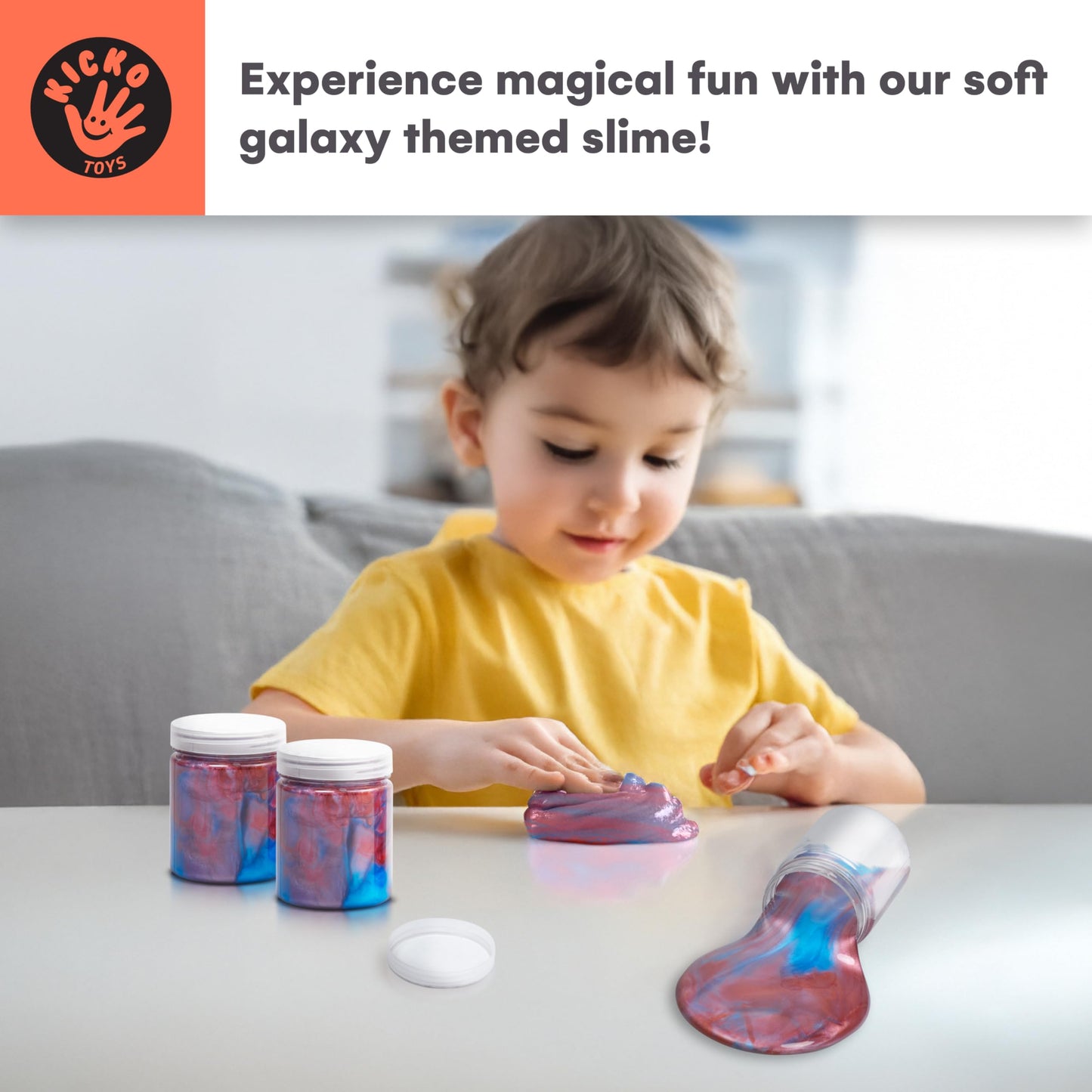 Galaxy Slime Set of 3, Large Multicolor Slime in Blue, Red, Purple with Screwable Lid, Non-Toxic Sensory Play, Perfect Galaxy Pa