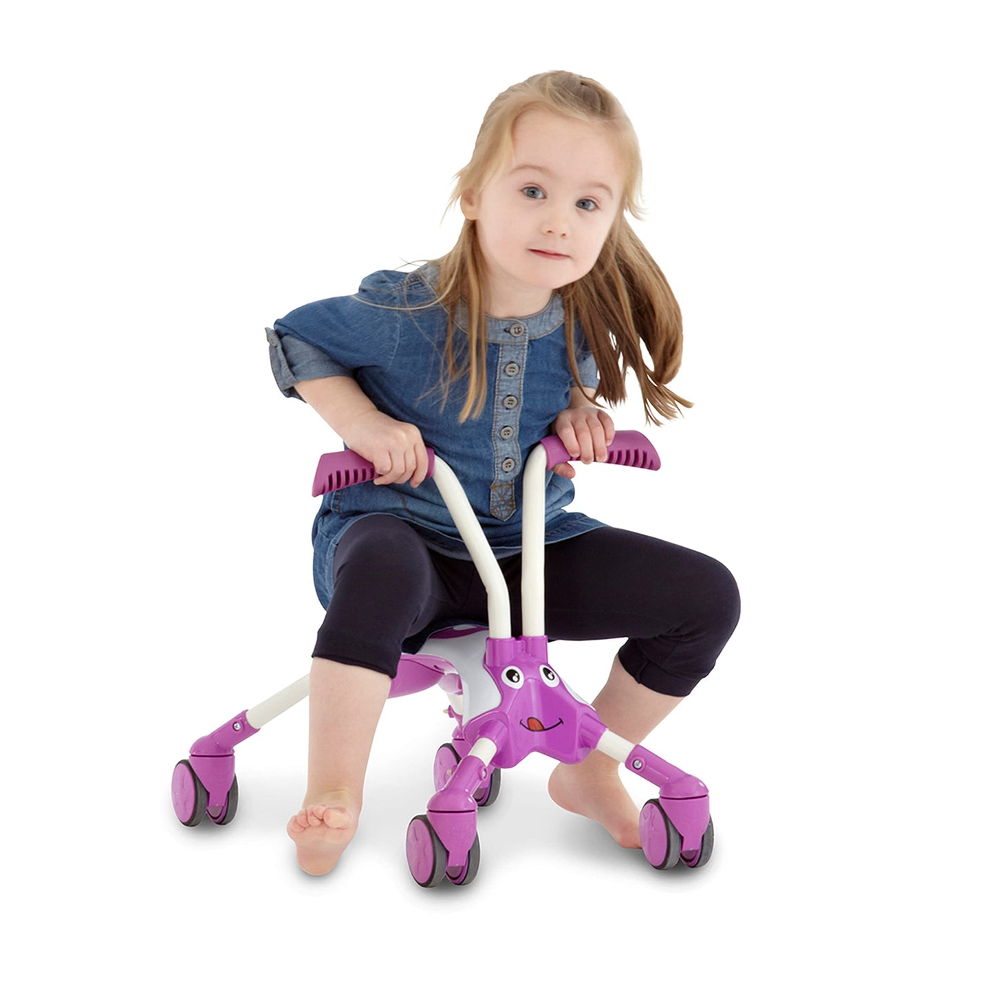 Scramblebug Bubblegum | 4 Wheel Toddler Balance Bike | Indoor & Outdoor Ride On | Foldable For Travel & Storage | Summer Fun Or