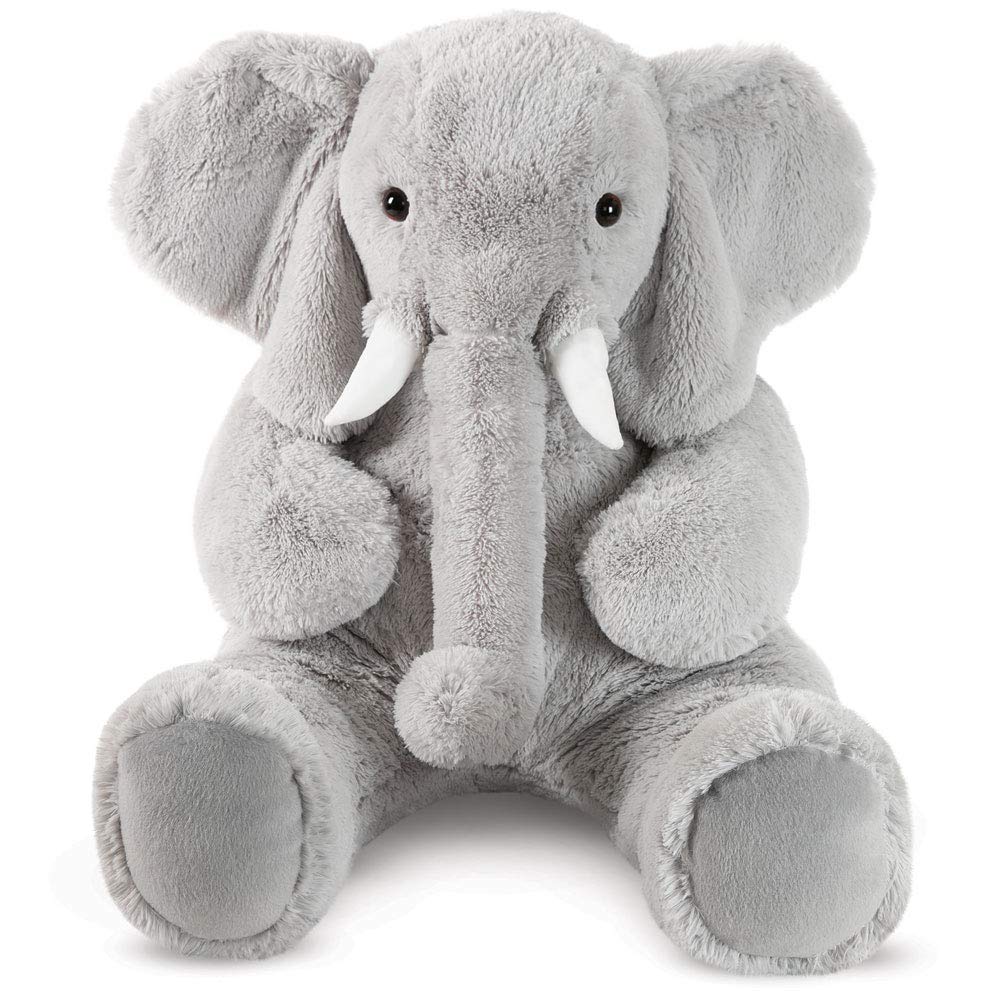 Vermont Teddy Bear 4 Foot Giant Elephant Plush - Grey Cuddle Collection Stuffed Animal, Model VTB-KT00694, Perfect for All Ages