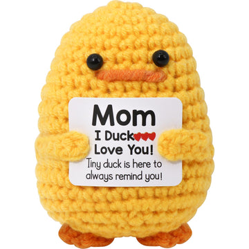 Warm Mothers Day Birthday Gifts-I Duck Love You Mom,Handmade Inspirational Positive Emotional Crochet Knitted Cute Duck Unique P