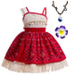Xefenki 2024 New Princess Costume for Girls Toddler Deluxe Lace Tutu Dress With Necklace and Hairpin