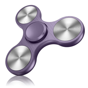 ATESSON Fidget Spinner Toy  4 to 10 min Spins  Ultra Durable Stainless Steel  Bearing High Speed Precision Metal Material Hand Spinner Purple