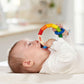 HABA Wooden Rainbow Teething Rattle Toy for Babies 0-18 Months - Kringlering Wood Grasping Toy with Plastic Rings - Sensory Toys