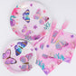 Decorlife Butterfly Birthday Party Supplies Serves 24, Butterfly Theme Party Decorations Includes Plates, Napkins, Forks For Girls, 96Pcs