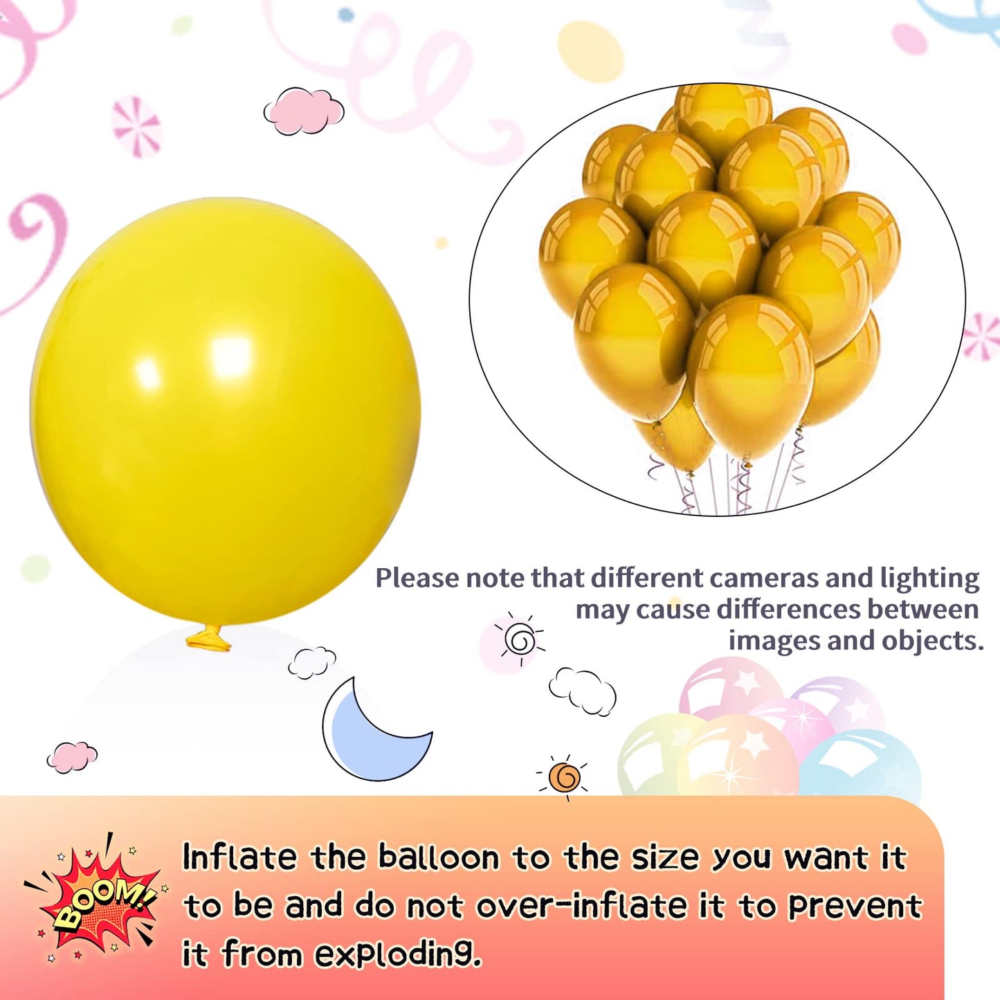 Kawkalsh Yellow Balloon Arch Kit 111Pcs 18 12 5 Inch Latex Party Balloons Garland For Birthday Baby Shower Wedding Engagement An