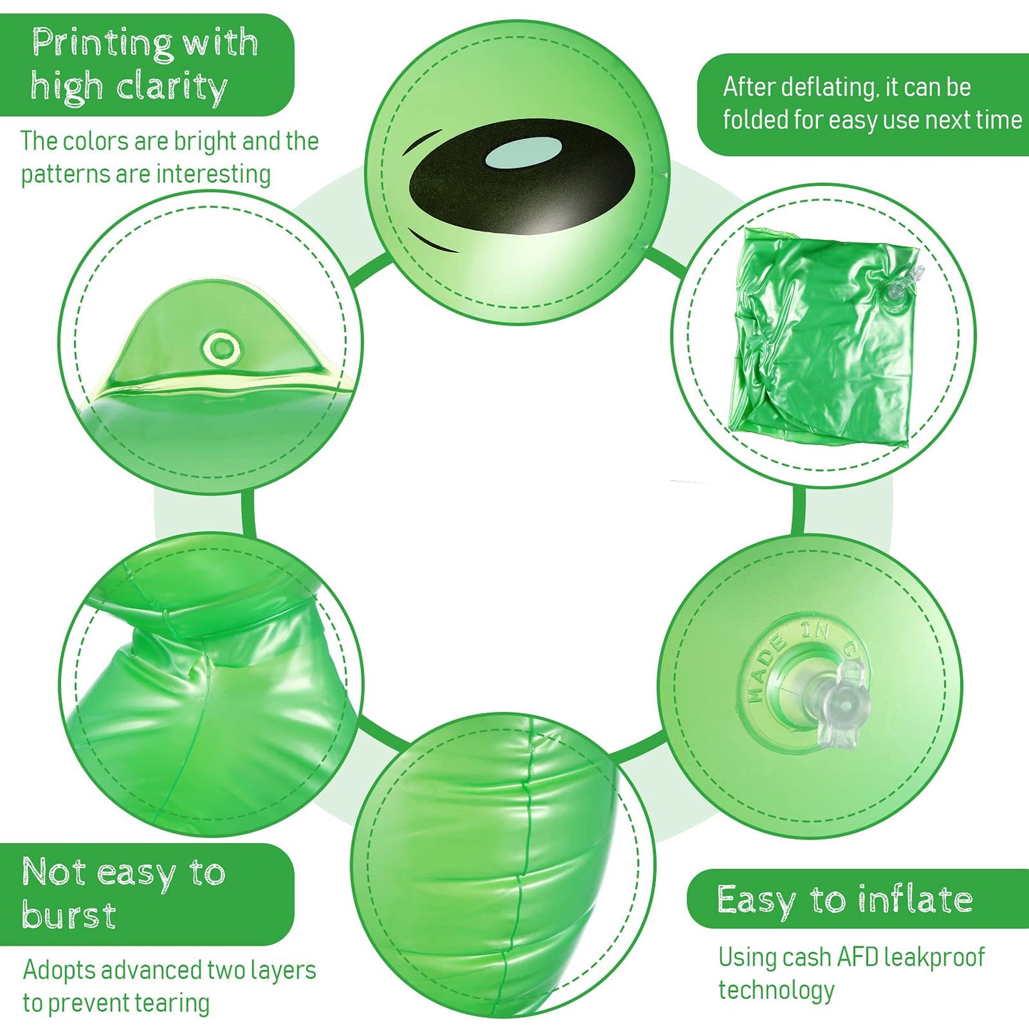 Bbto 3 Pcs Alien Inflates Inflatable Jumbo Alien Blow Up Toy For Party Decorations, Halloween, Birthday, Theme Party(35 Inch,Green)